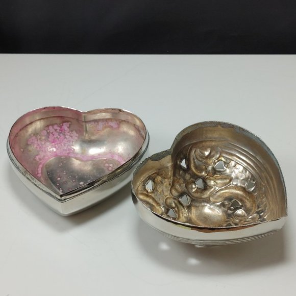 Vintage Silver Plated Heart Potpourri Container - Picture 5 of 5